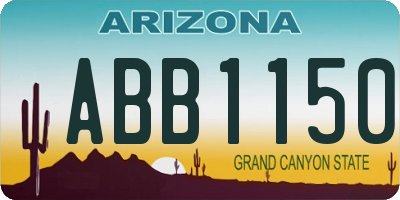 AZ license plate ABB1150