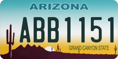 AZ license plate ABB1151