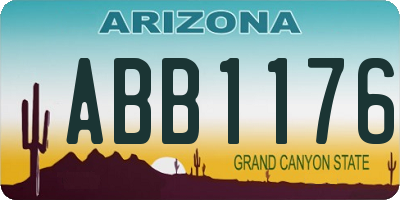 AZ license plate ABB1176