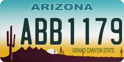 AZ license plate ABB1179
