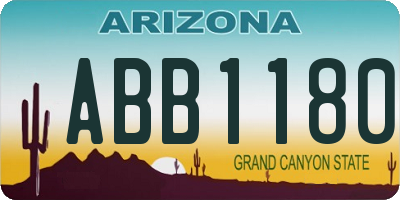 AZ license plate ABB1180