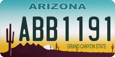 AZ license plate ABB1191
