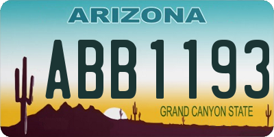 AZ license plate ABB1193