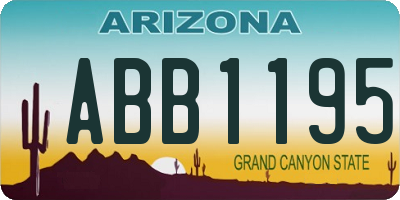 AZ license plate ABB1195
