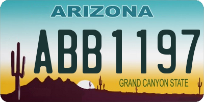 AZ license plate ABB1197