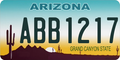 AZ license plate ABB1217