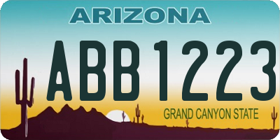 AZ license plate ABB1223