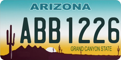 AZ license plate ABB1226