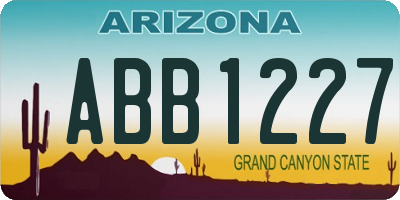 AZ license plate ABB1227