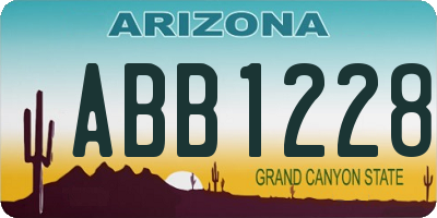 AZ license plate ABB1228