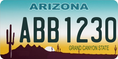 AZ license plate ABB1230