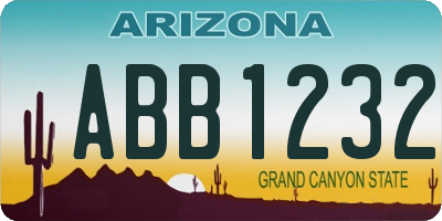AZ license plate ABB1232