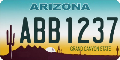 AZ license plate ABB1237