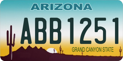 AZ license plate ABB1251