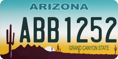 AZ license plate ABB1252