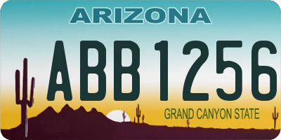 AZ license plate ABB1256
