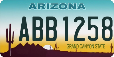 AZ license plate ABB1258
