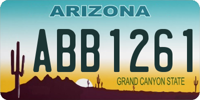 AZ license plate ABB1261