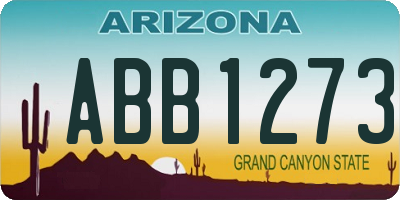 AZ license plate ABB1273