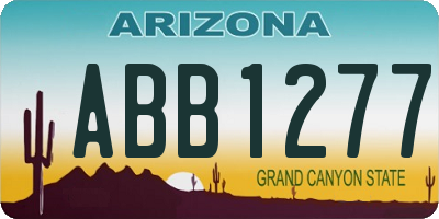 AZ license plate ABB1277
