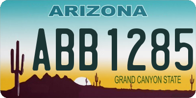 AZ license plate ABB1285