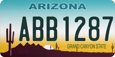 AZ license plate ABB1287