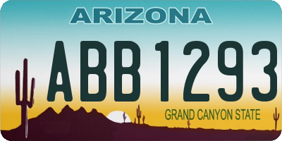 AZ license plate ABB1293
