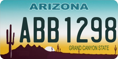AZ license plate ABB1298