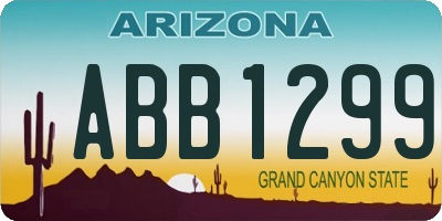 AZ license plate ABB1299