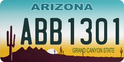 AZ license plate ABB1301