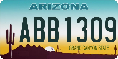 AZ license plate ABB1309
