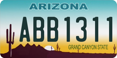 AZ license plate ABB1311