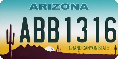 AZ license plate ABB1316