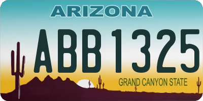AZ license plate ABB1325