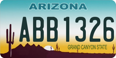 AZ license plate ABB1326