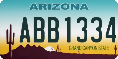 AZ license plate ABB1334