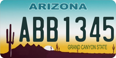 AZ license plate ABB1345