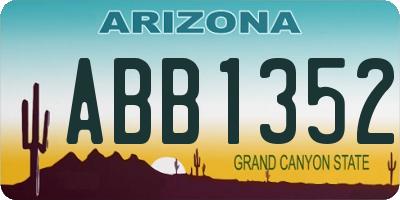 AZ license plate ABB1352