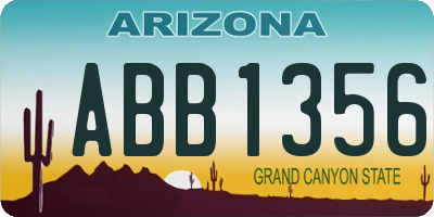 AZ license plate ABB1356