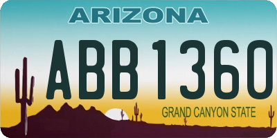 AZ license plate ABB1360