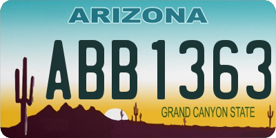 AZ license plate ABB1363