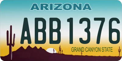 AZ license plate ABB1376