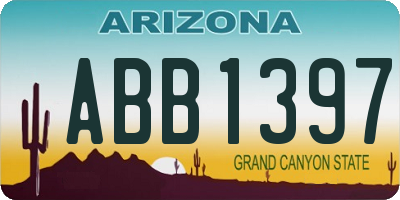 AZ license plate ABB1397