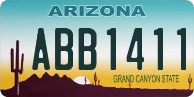 AZ license plate ABB1411