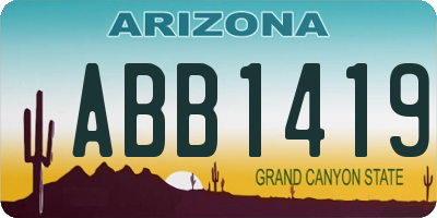 AZ license plate ABB1419