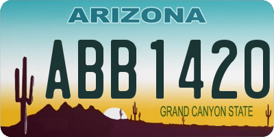AZ license plate ABB1420