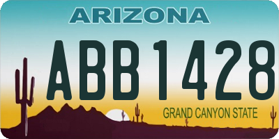 AZ license plate ABB1428