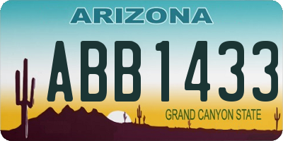 AZ license plate ABB1433