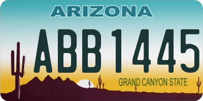AZ license plate ABB1445