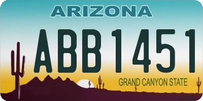 AZ license plate ABB1451